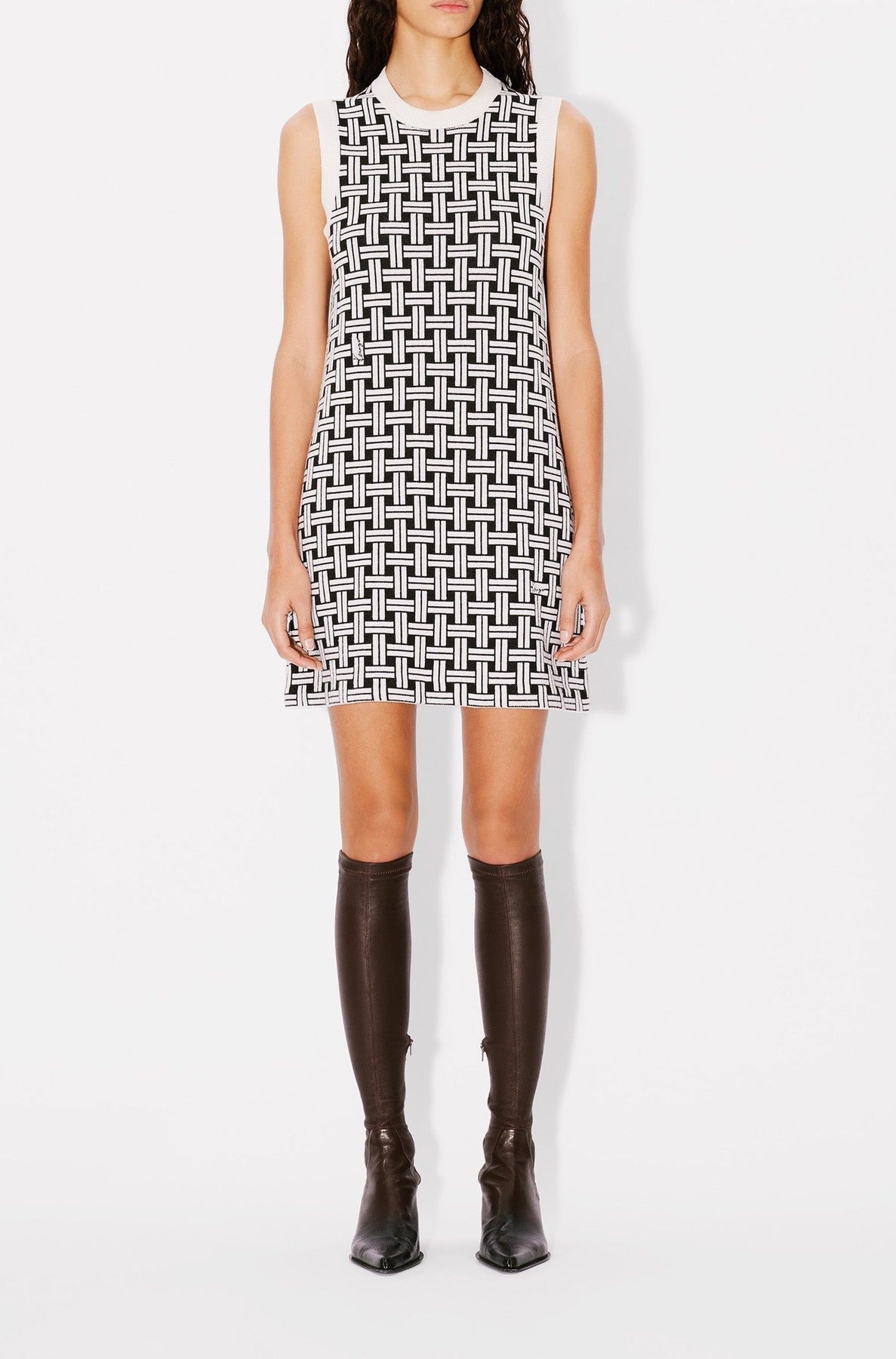 Robe Kenzo Weave en laine - Off White