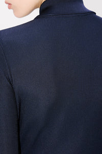 Robe cardigan longue côtelée - Blue Black