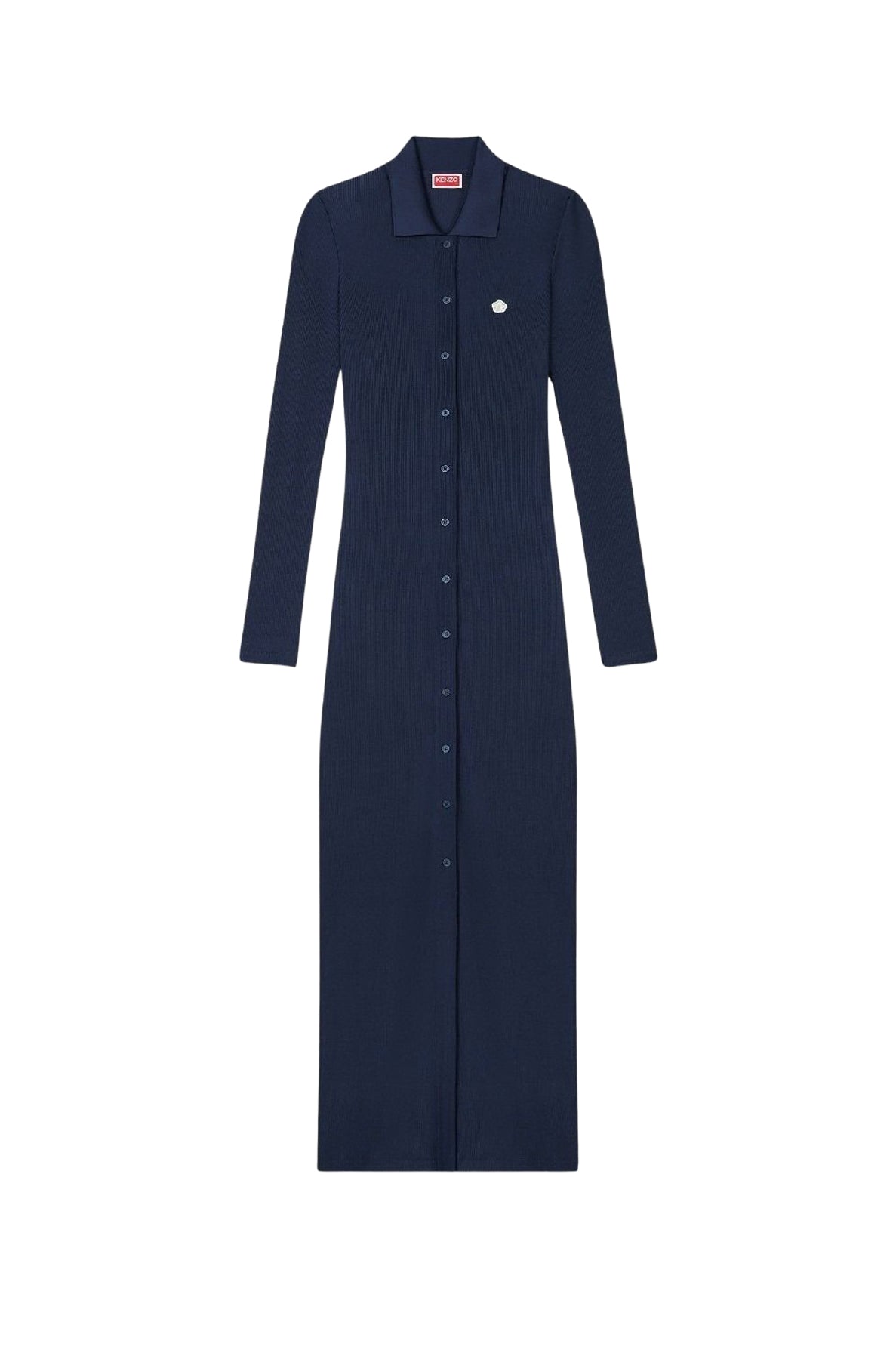 Robe cardigan longue côtelée - Blue Black