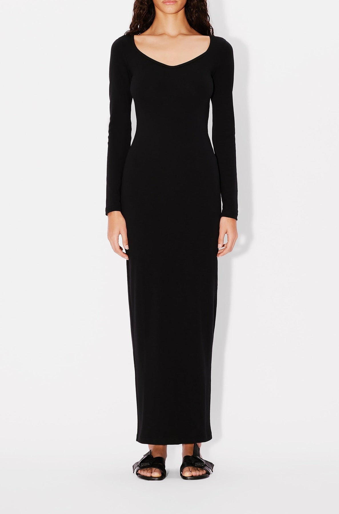 Boke Flower 2.0 embroidered long sleeve dress - Black