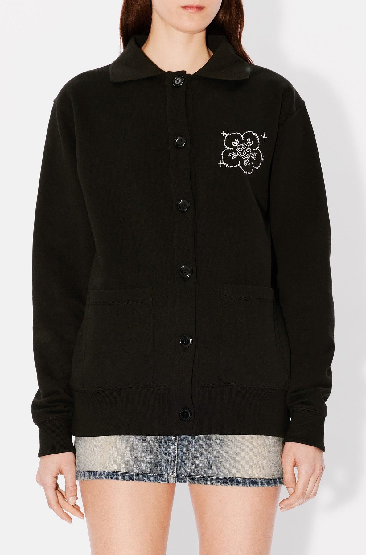 Kenzo Constellation loose embroidered cardigan - Black
