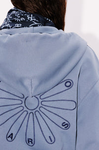 Kenzo Marguerite embroidered short hooded sweatshirt - Blue