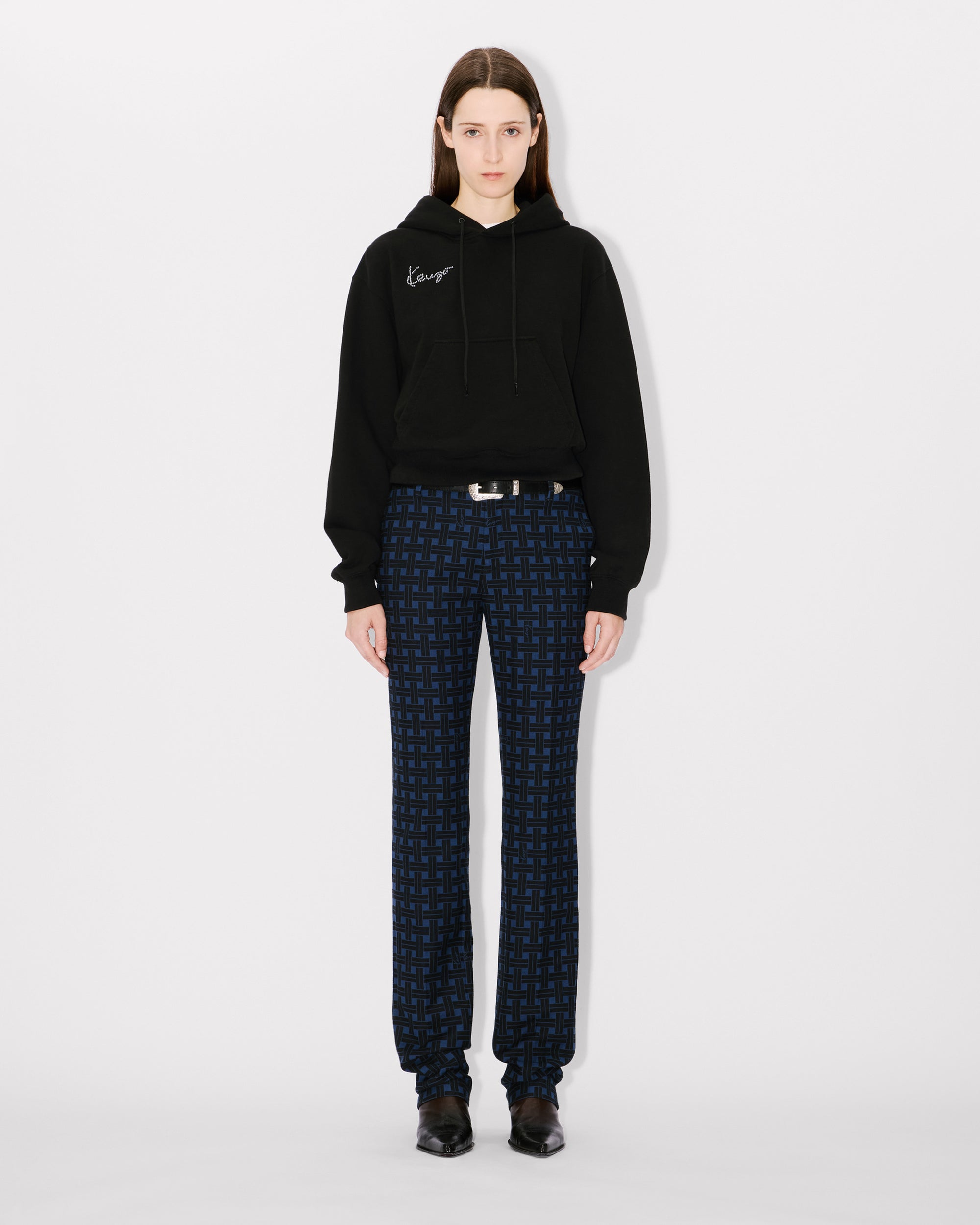 Star Tiger Emb Cropped Hoodie