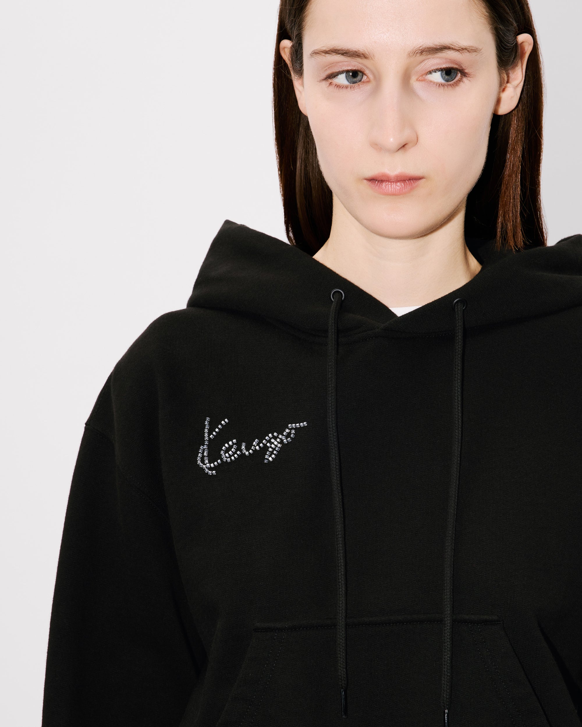 Star Tiger Emb Cropped Hoodie