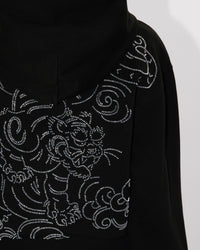 Star Tiger Emb Cropped Hoodie