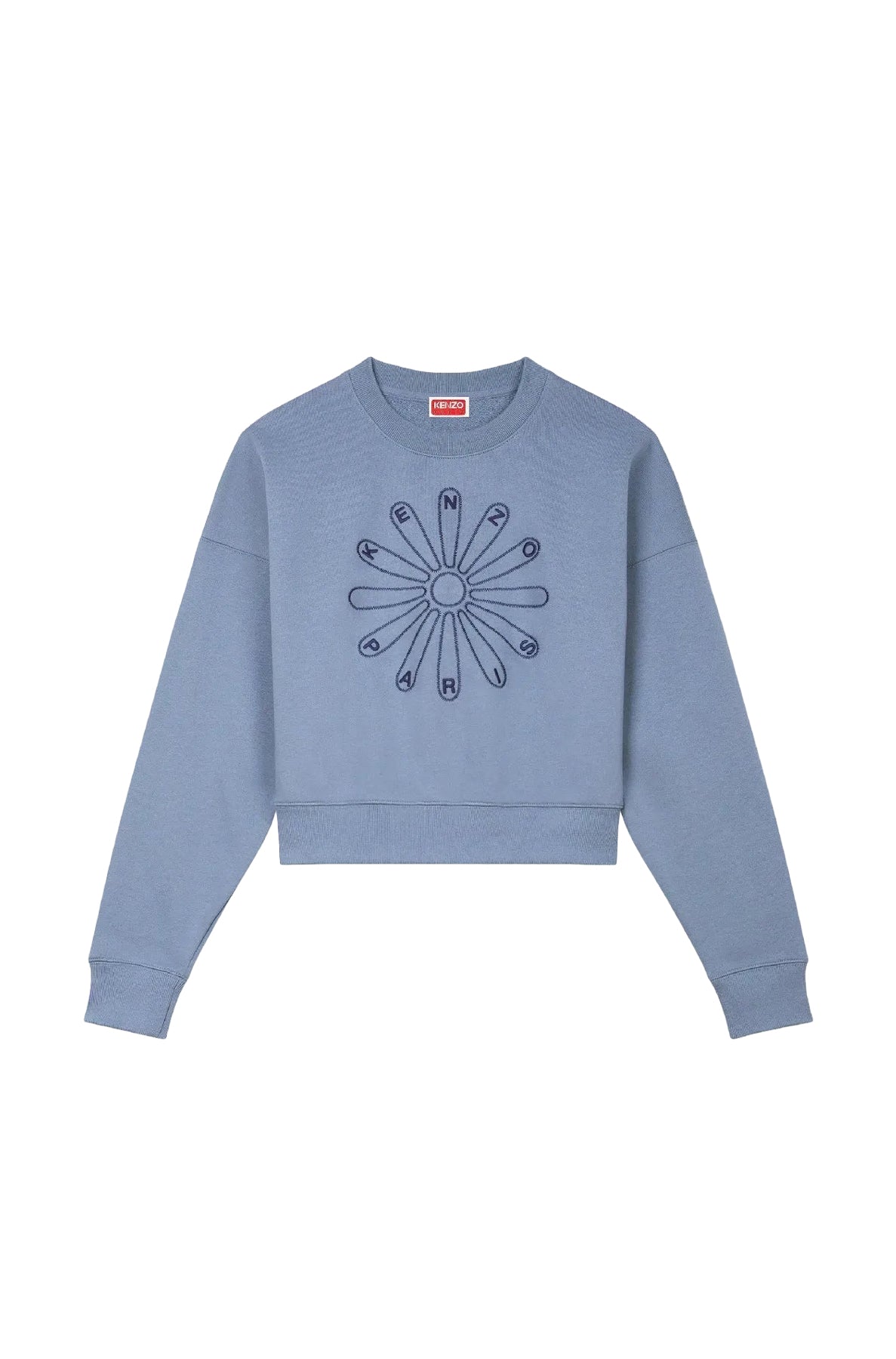Kenzo Marguerite cotton embroidered short sweatshirt - Blue