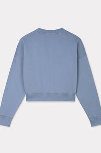 Kenzo Marguerite cotton embroidered short sweatshirt - Blue