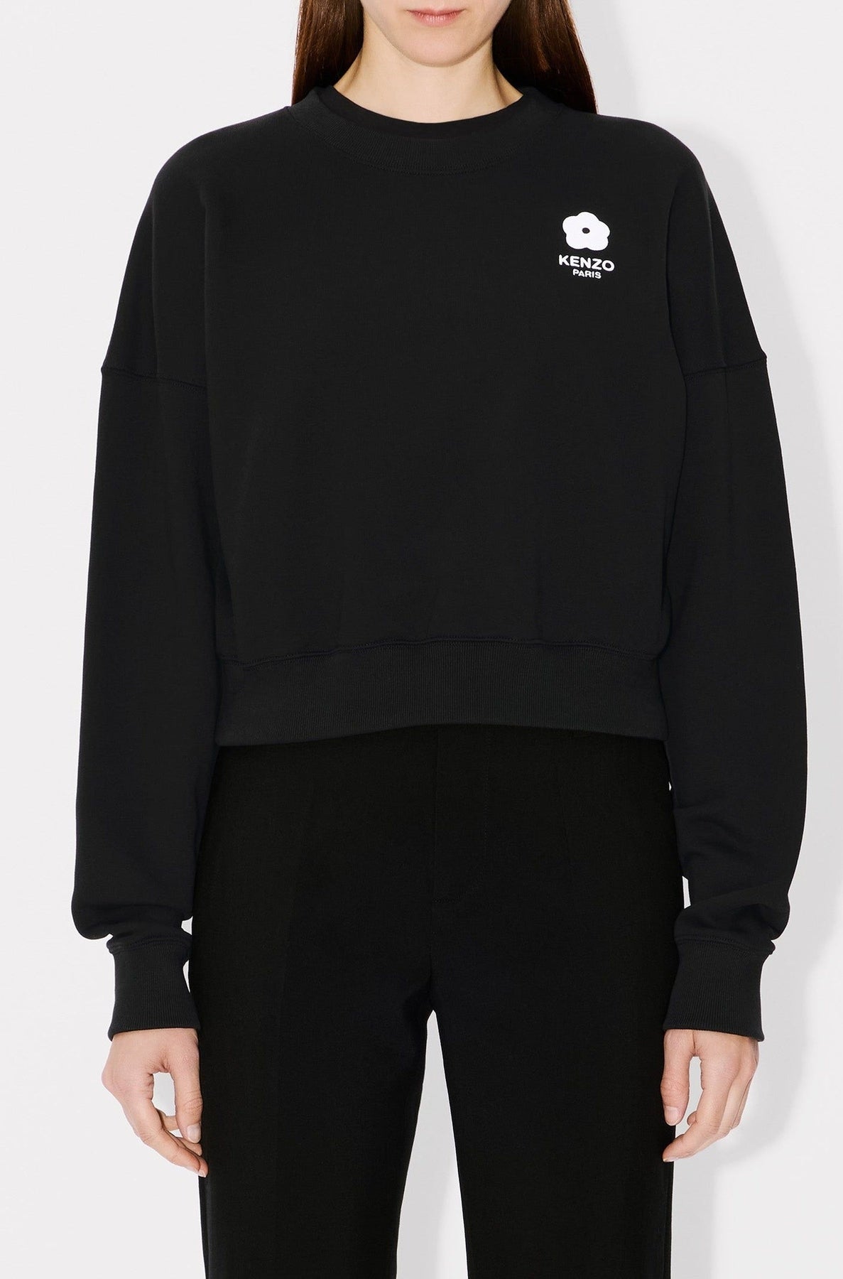 Cardigan cropped brodé Boke Flower 2.0 - Black