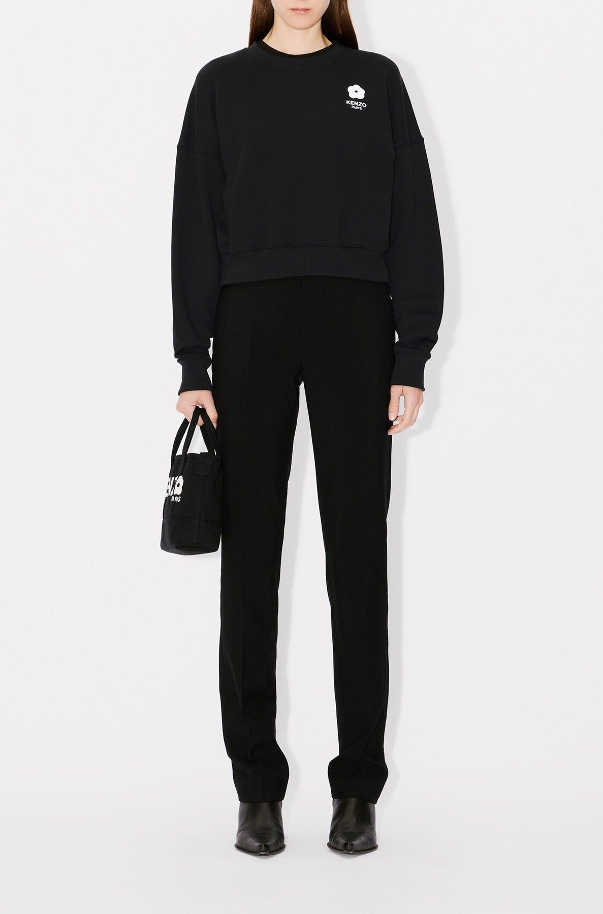Cardigan cropped brodé Boke Flower 2.0 - Black