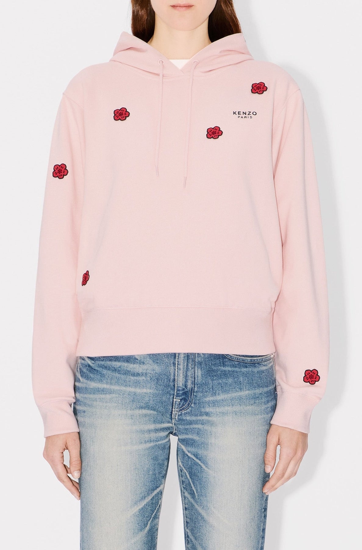 Boke Flower embroidered hoodie - Faded Pink