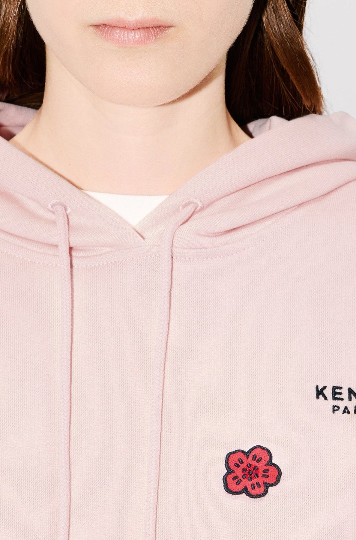 Boke Flower embroidered hoodie - Faded Pink