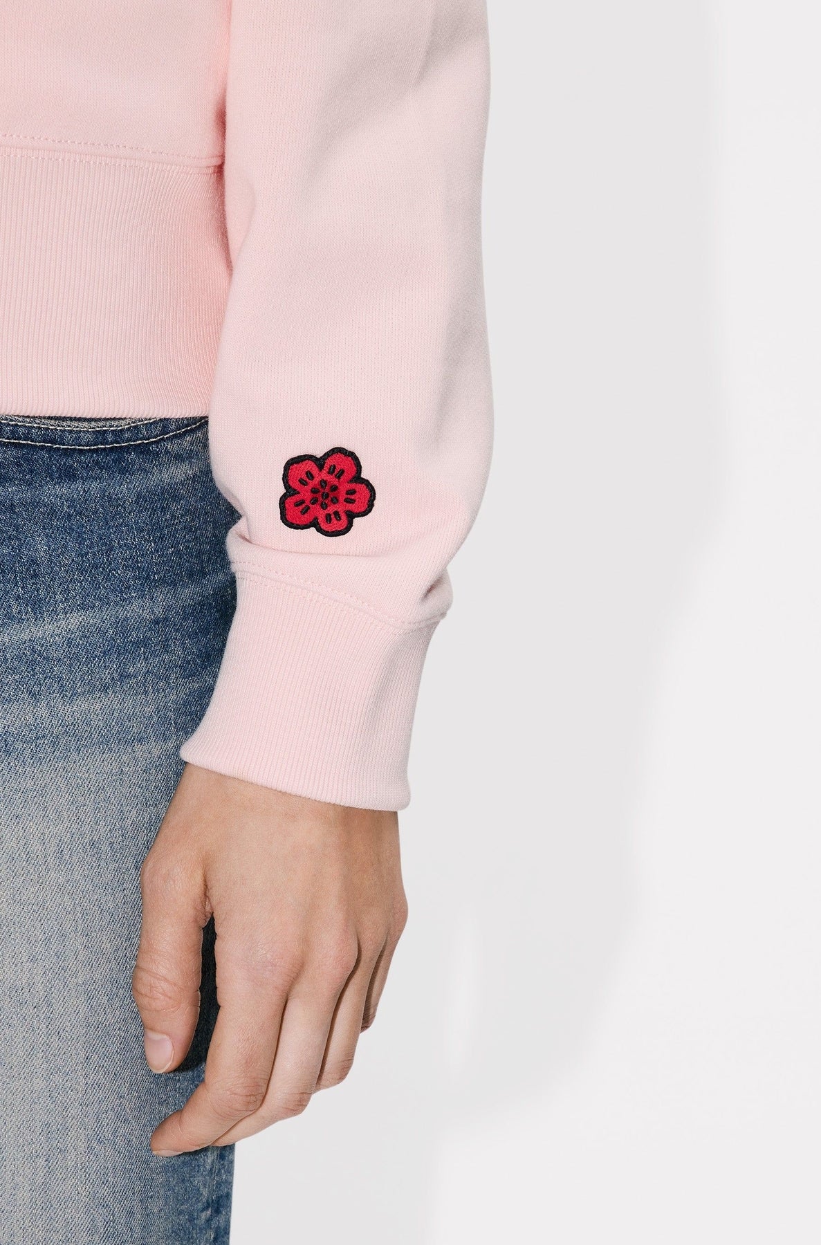 Boke Flower embroidered hoodie - Faded Pink