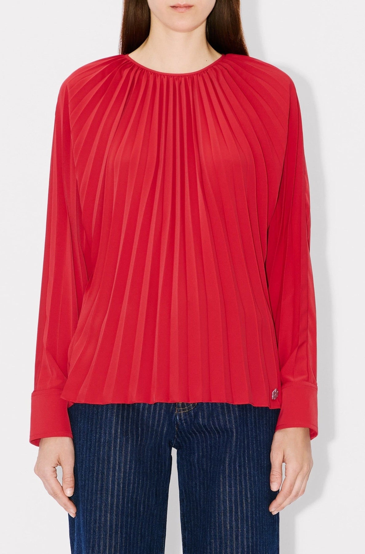 Sunray pleated blouse - Cherry