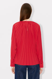Sunray pleated blouse - Cherry