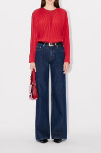 Sunray pleated blouse - Cherry