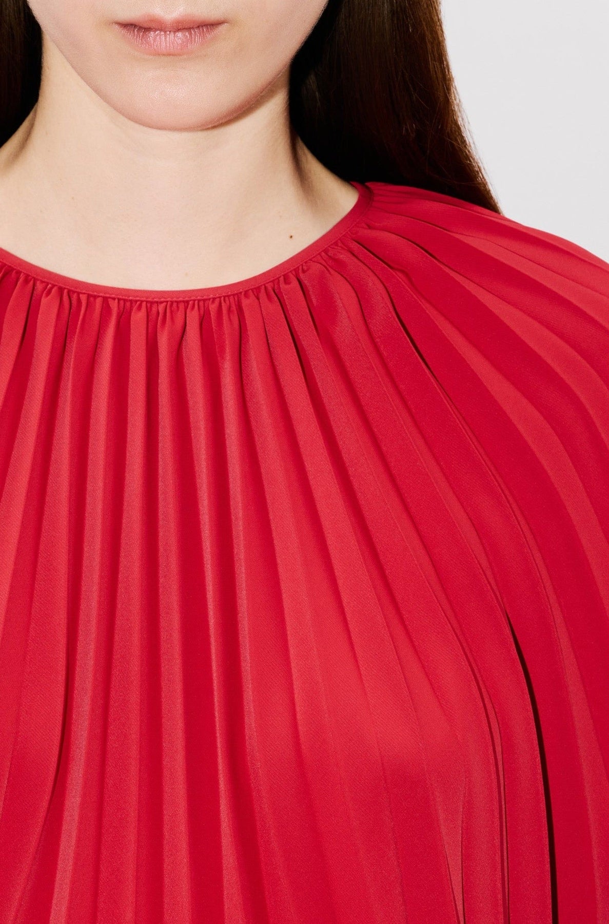 Sunray pleated blouse - Cherry