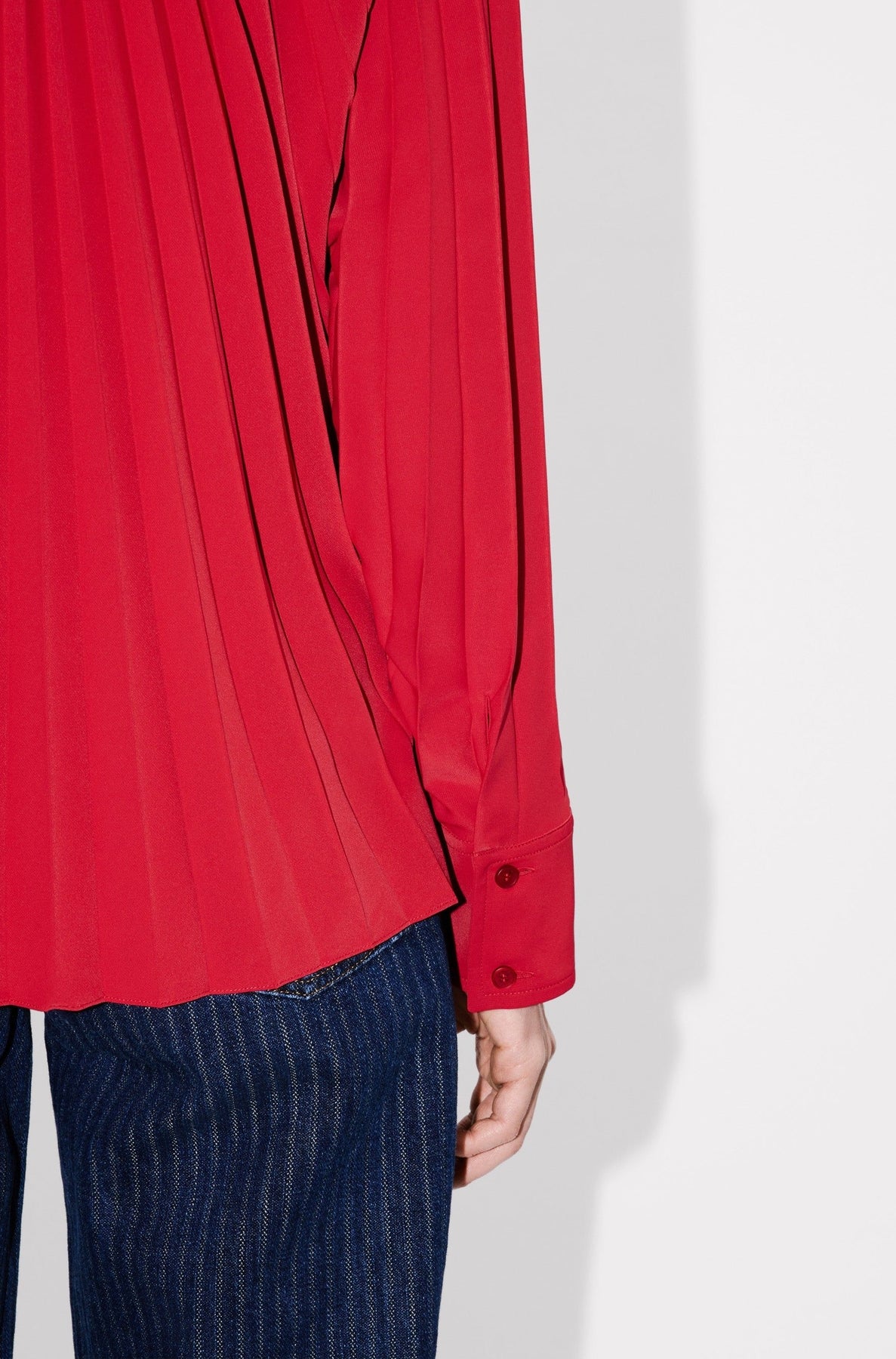 Sunray pleated blouse - Cherry