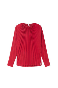 Sunray pleated blouse - Cherry
