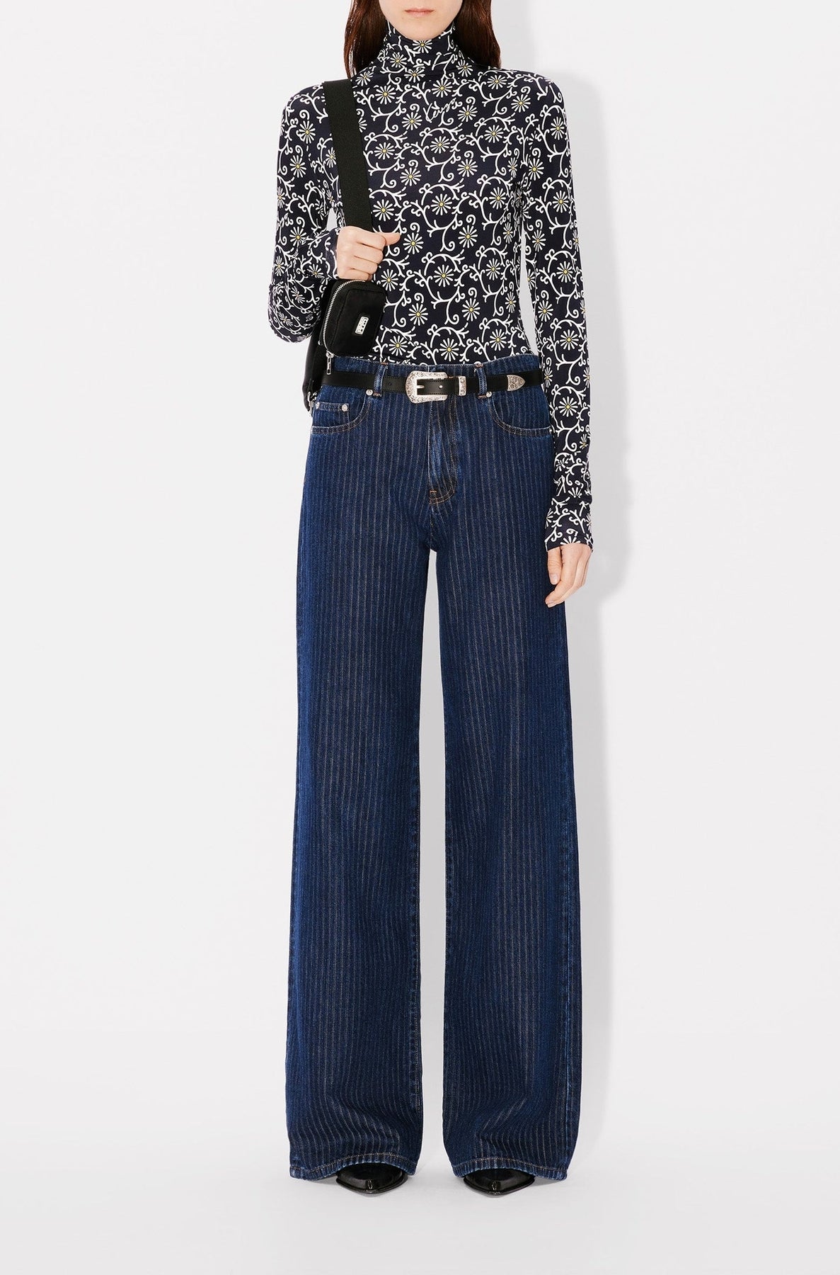 Kenzo Marguerite turtleneck jumper - Blue Black