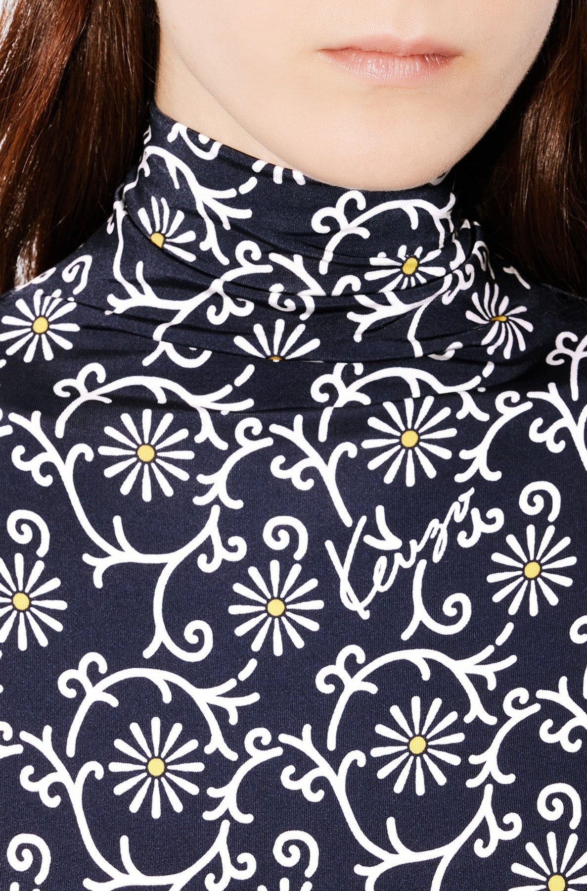 Kenzo Marguerite turtleneck jumper - Blue Black
