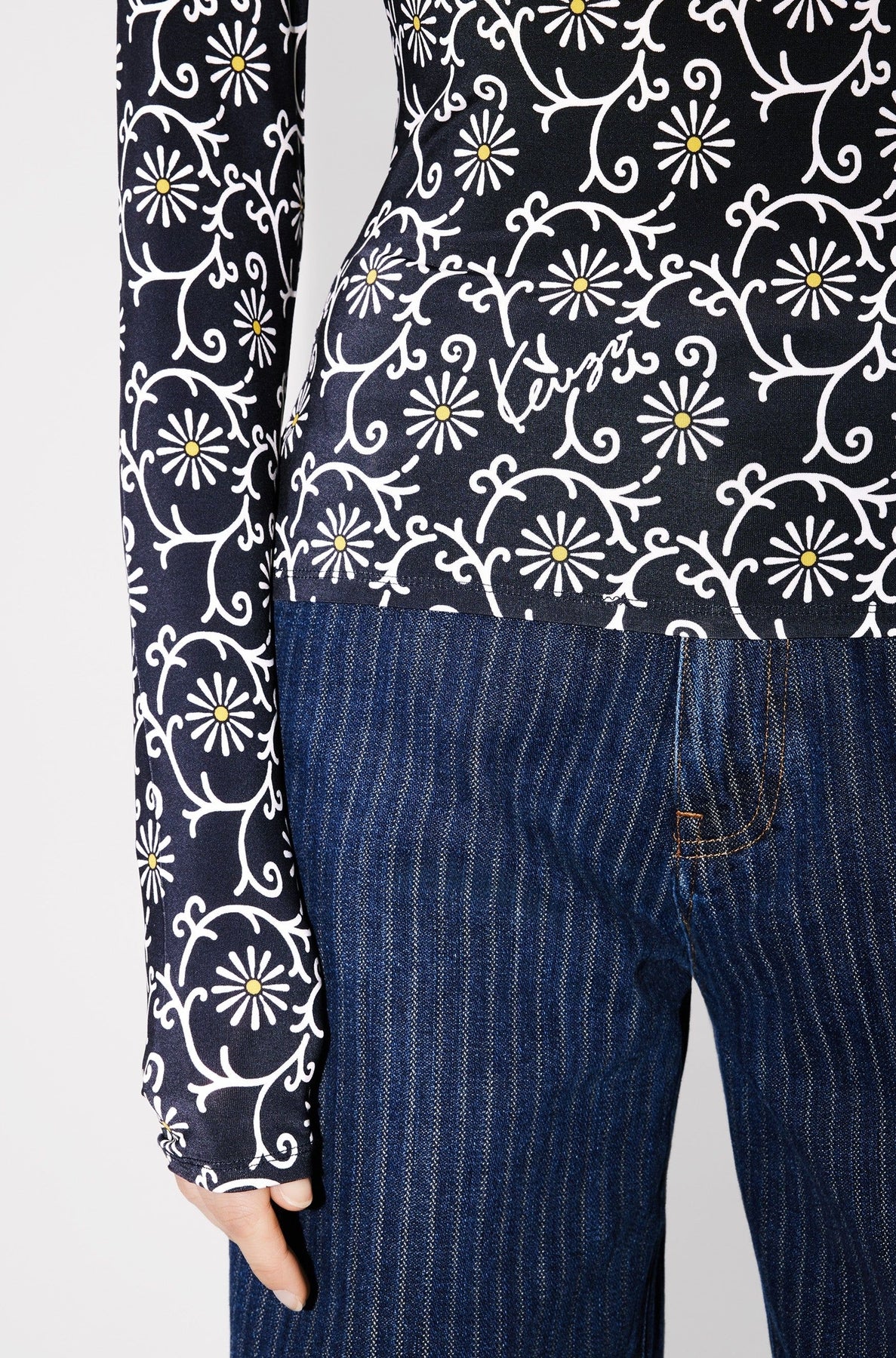 Kenzo Marguerite turtleneck jumper - Blue Black