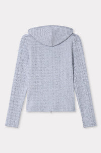 Ribbed zip-up hoodie - White