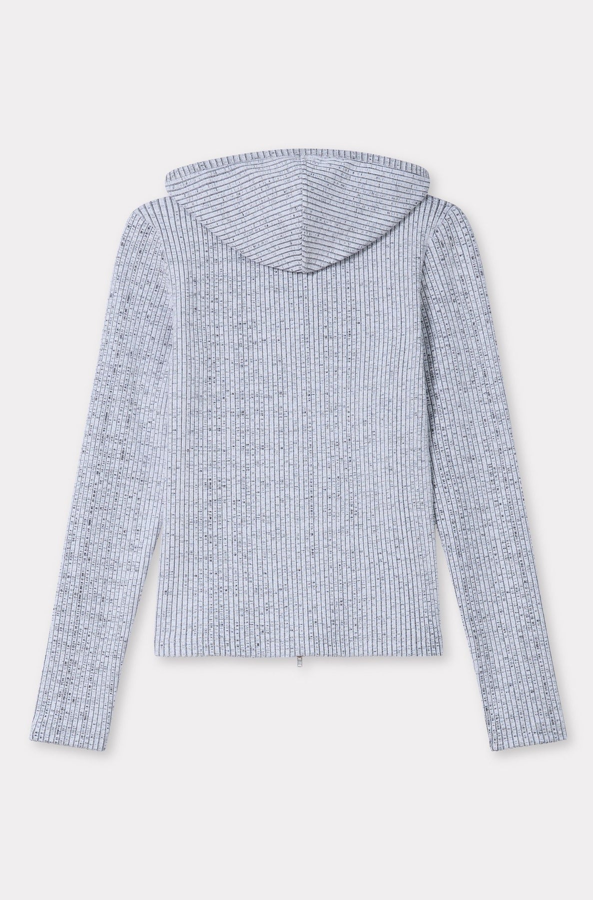 Ribbed zip-up hoodie - White