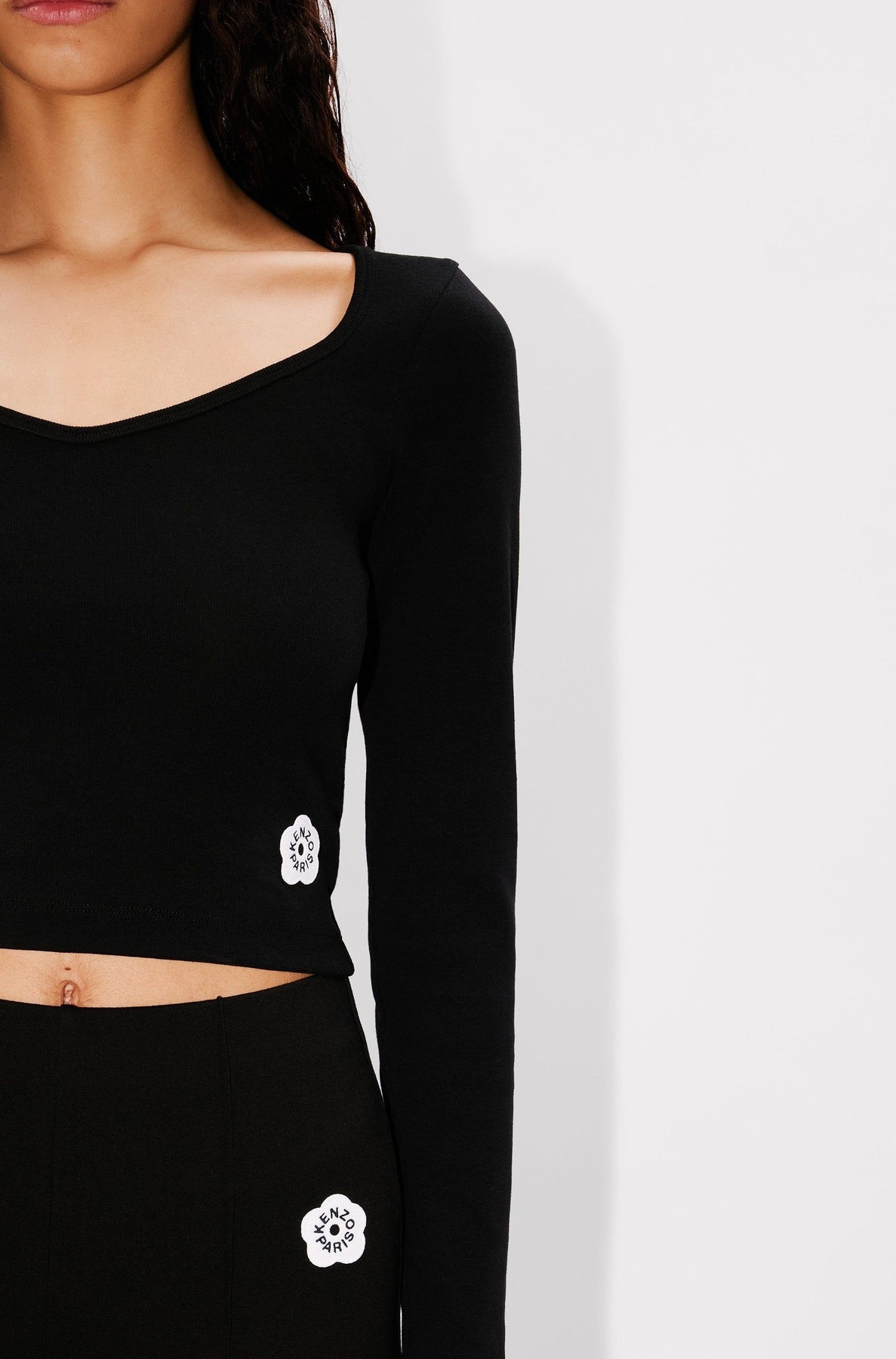 Boke Flower 2.0 embroidered long-sleeved T-shirt - Black