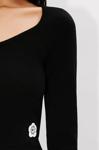 Boke Flower 2.0 embroidered long-sleeved T-shirt - Black