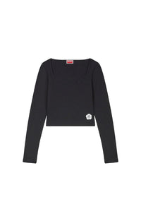 Boke Flower 2.0 embroidered long-sleeved T-shirt - Black