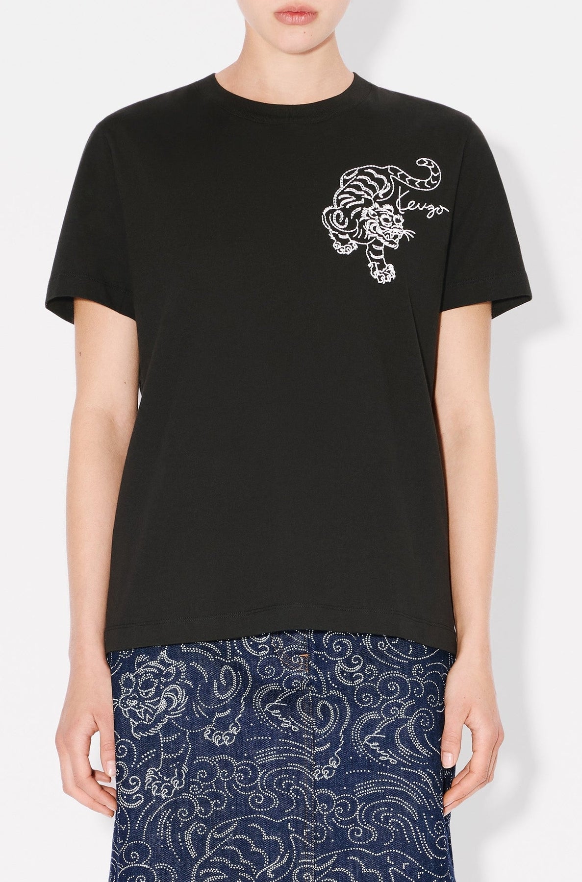 T-shirt loose brodé Kenzo Star Tiger - Black