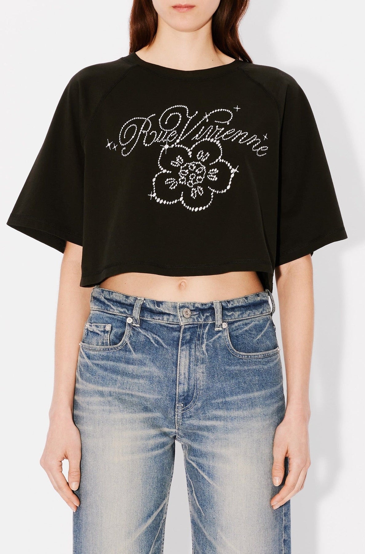 T-shirt court brodé Kenzo Constellation - Black