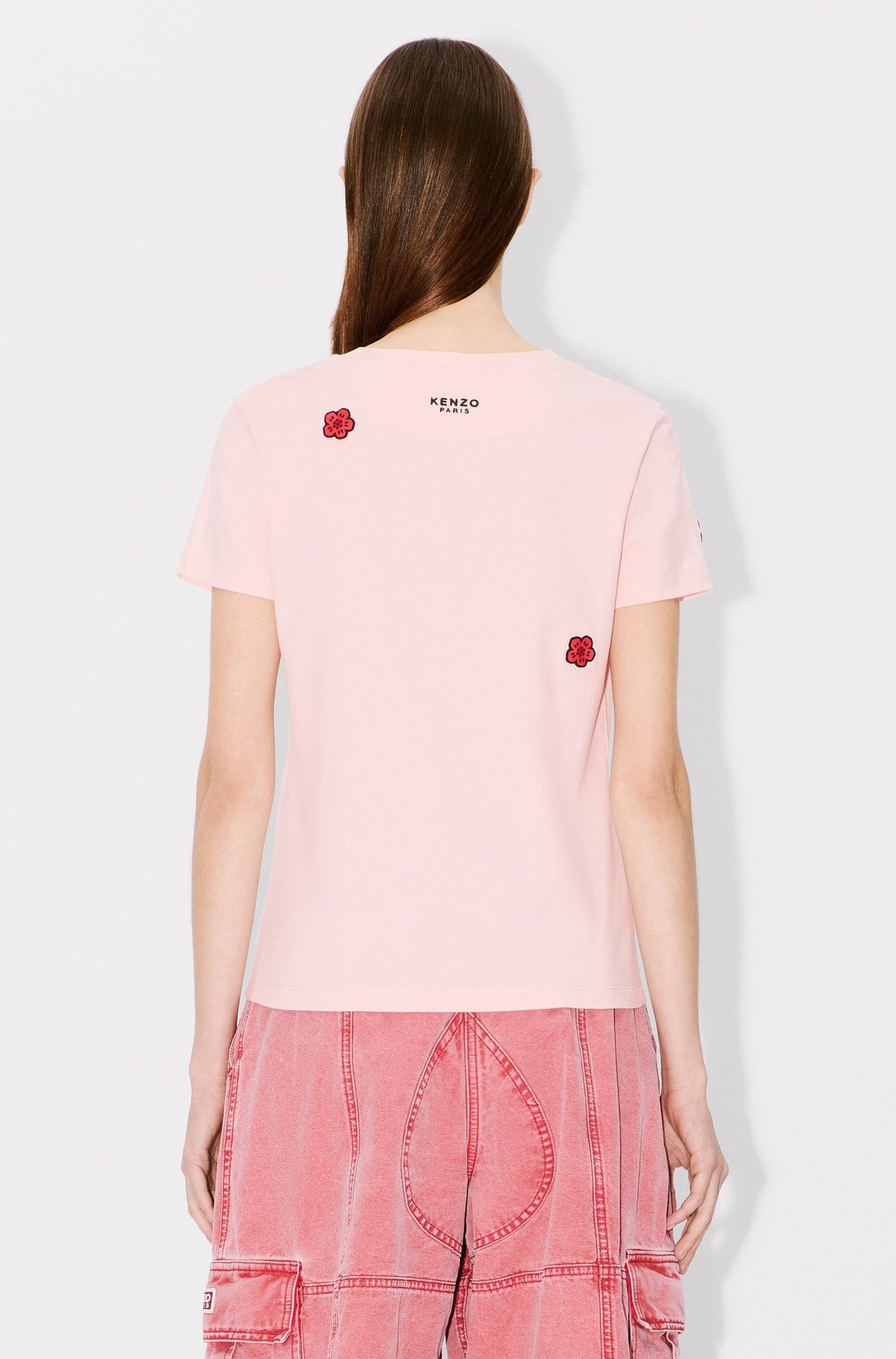 Boke Flower embroidered T-shirt - Faded Pink