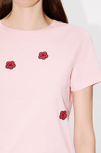 Boke Flower embroidered T-shirt - Faded Pink