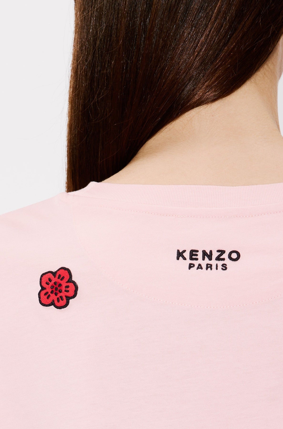 Boke Flower embroidered T-shirt - Faded Pink