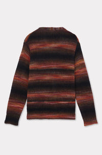 Cardigan brodé à rayures en laine - Black