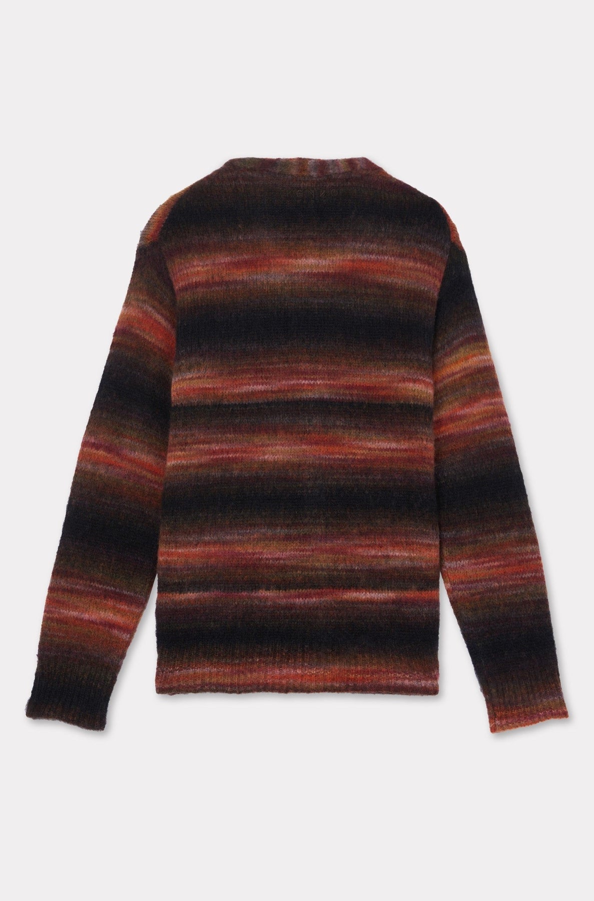 Cardigan brodé à rayures en laine - Black