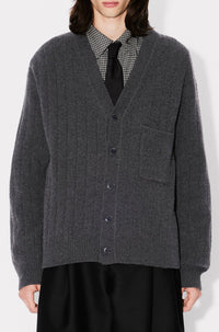 Cardigan brodé en cashwool en laine - Stone Grey