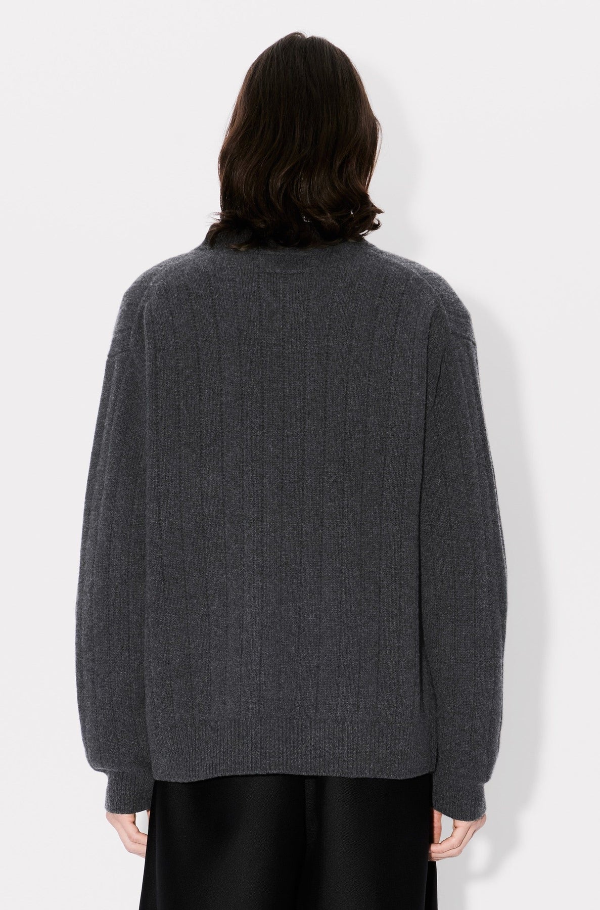 Cardigan brodé en cashwool en laine - Stone Grey