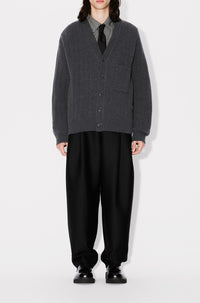Cardigan brodé en cashwool en laine - Stone Grey