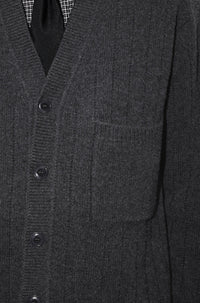 Cardigan brodé en cashwool en laine - Stone Grey