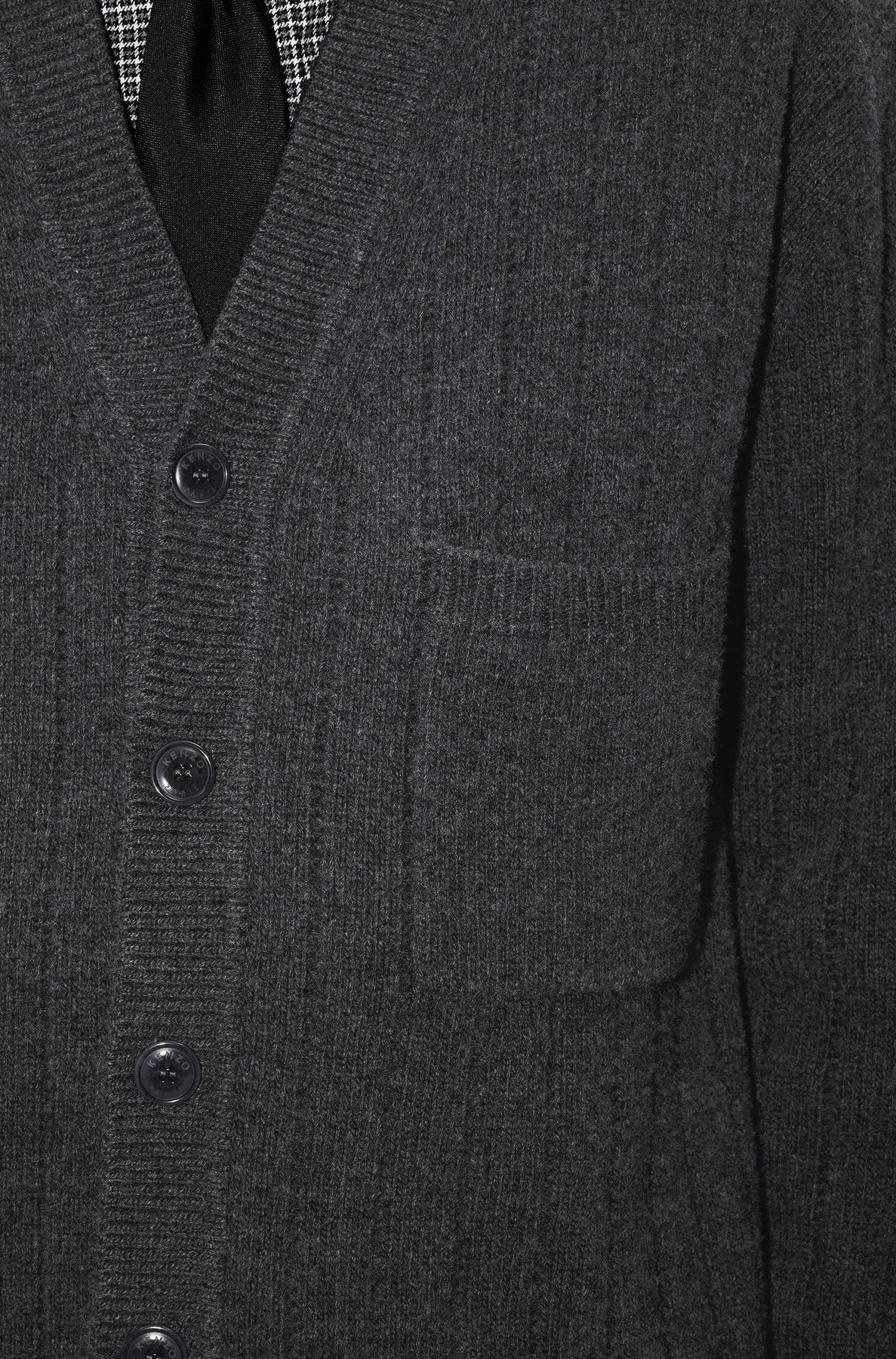 Cardigan brodé en cashwool en laine - Stone Grey
