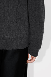 Cardigan brodé en cashwool en laine - Stone Grey