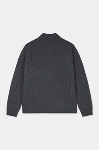 Cardigan brodé en cashwool en laine - Stone Grey