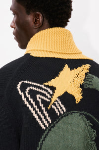 Cardigan tricotée Kenzo Constellation en laine - Black