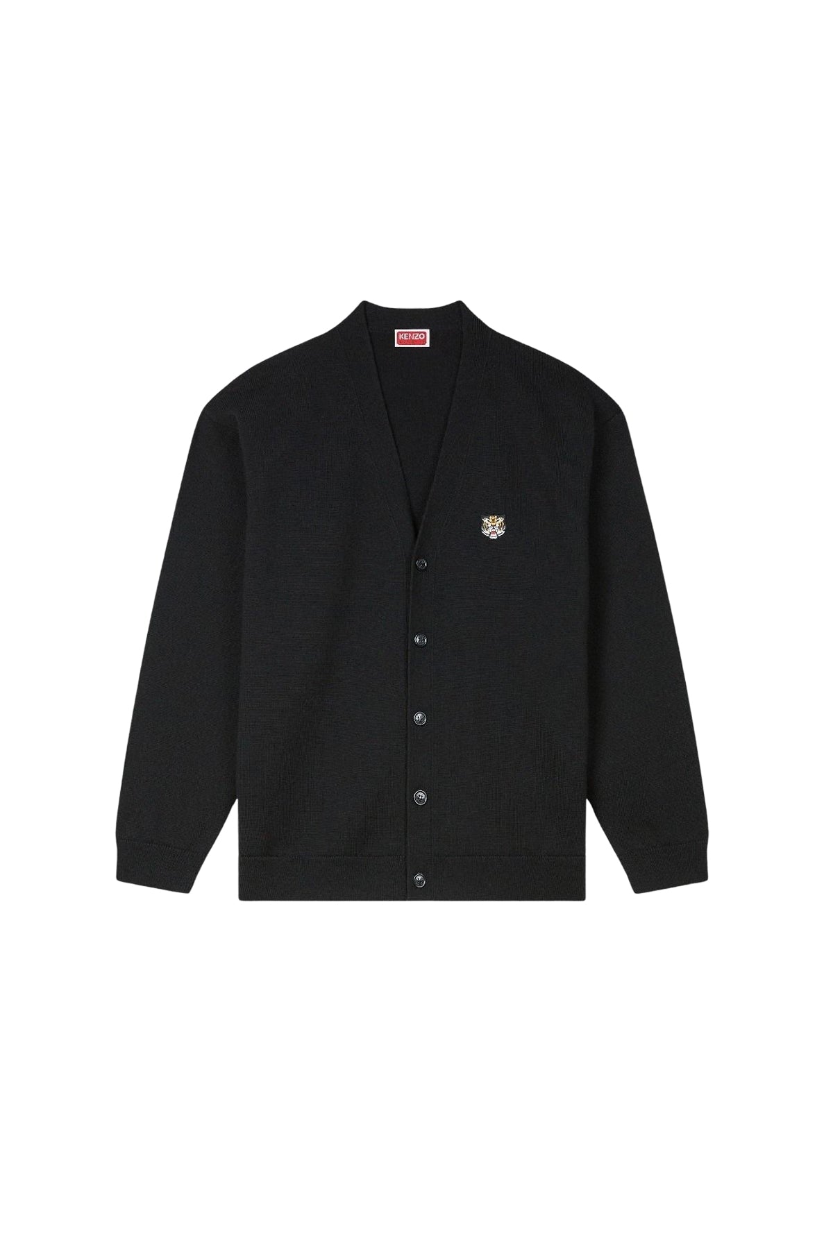 Cardigan brodé Lucky Tiger en laine - Black