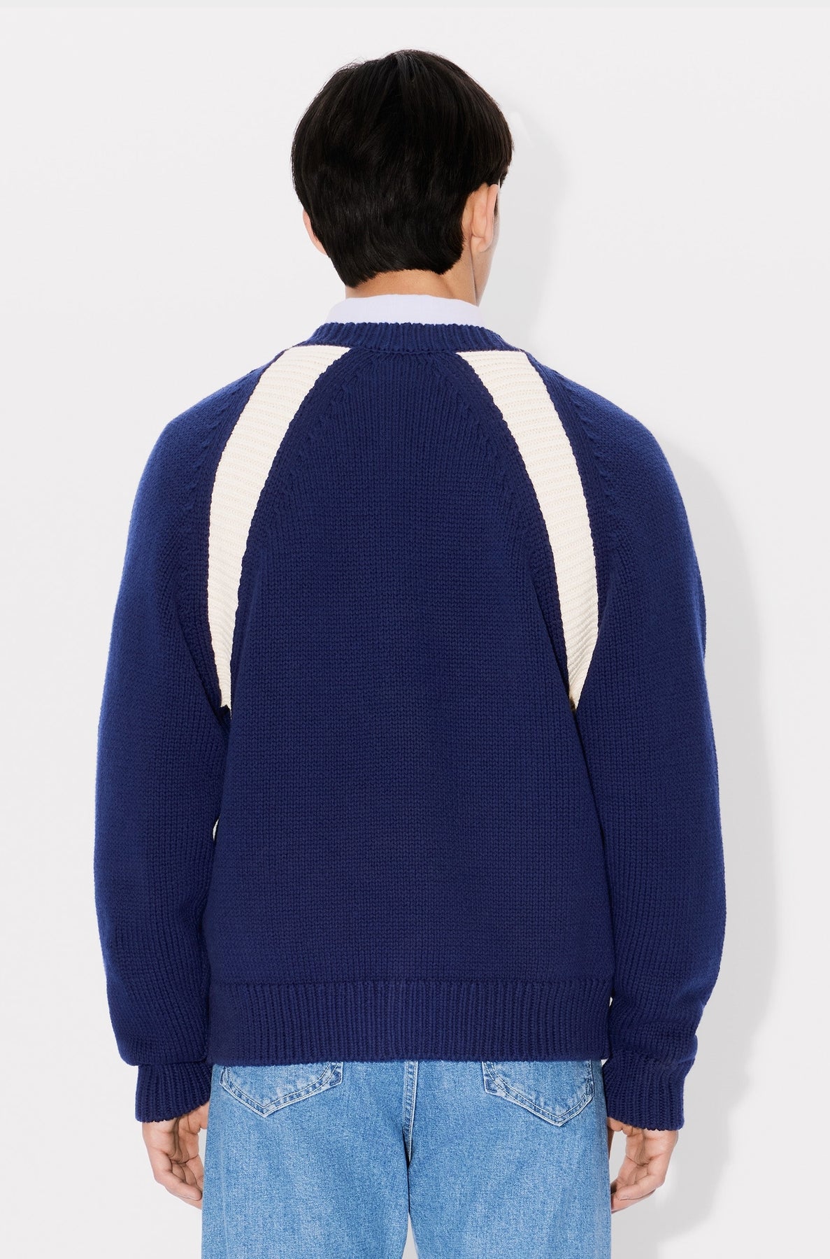 Kenzo Paris Varsity Wool Cardigan - Midnight Blue