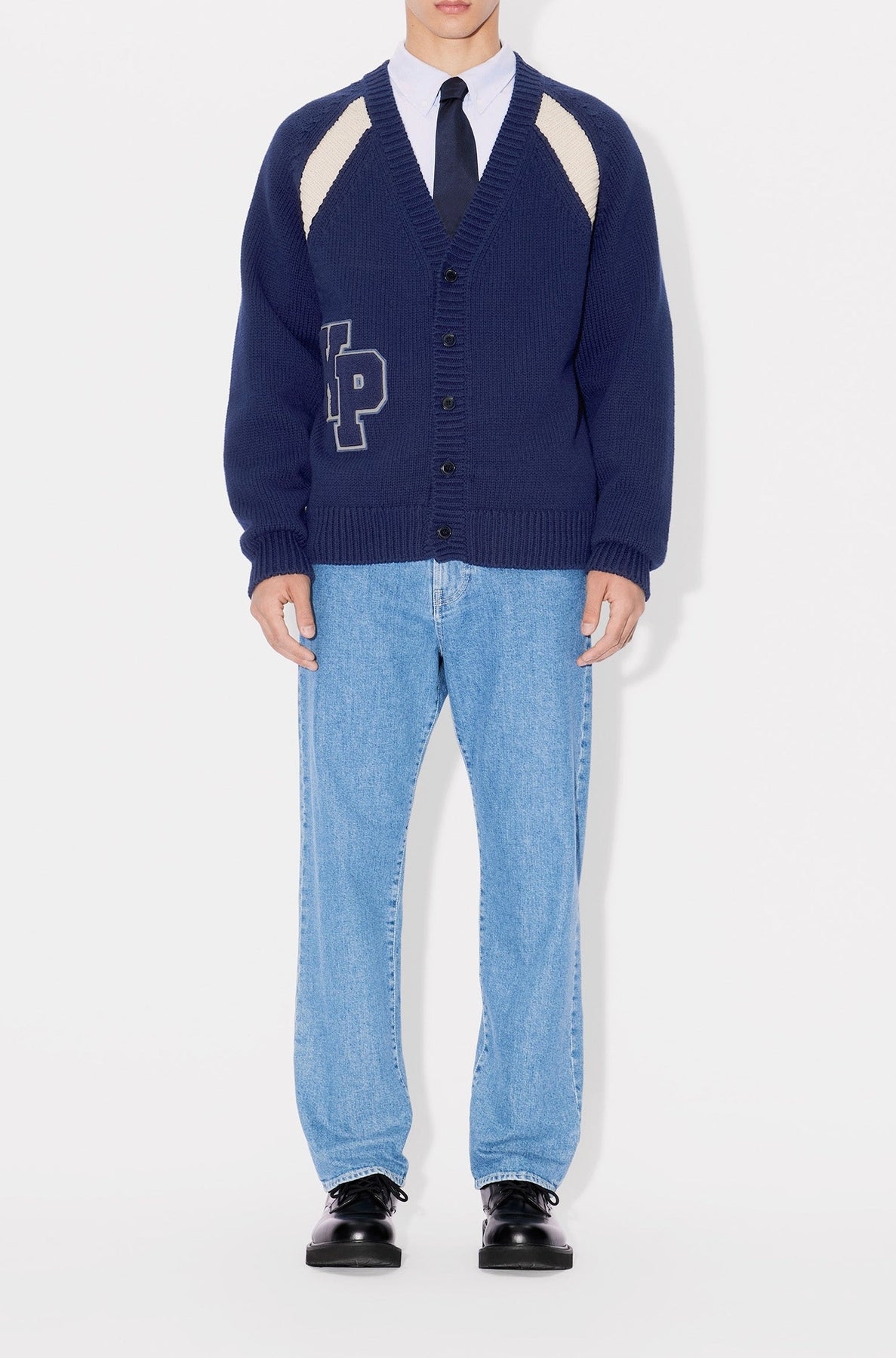 Kenzo Paris Varsity Wool Cardigan - Midnight Blue