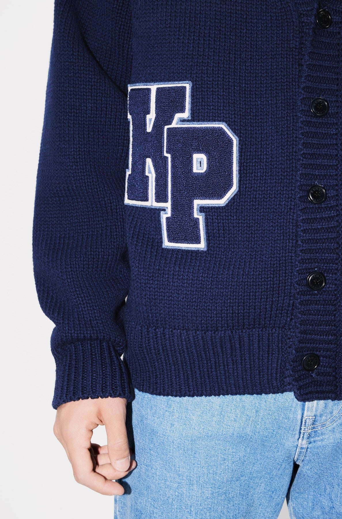 Kenzo Paris Varsity Wool Cardigan - Midnight Blue