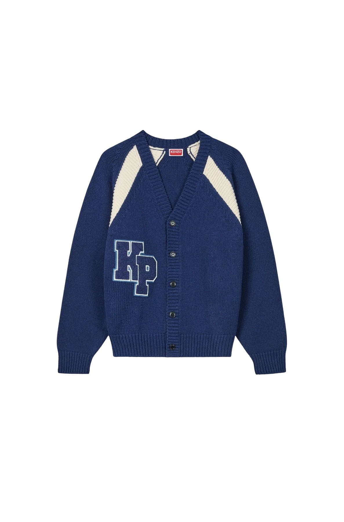 Kenzo Paris Varsity Wool Cardigan - Midnight Blue